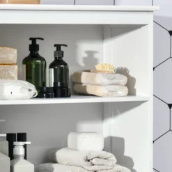 HOMCOM 63" Small Buffet With Hutch, 4-Door Kitchen Pantry, Freestanding Storage Cabinet With Adjustable Shelf For Dining Room, Living Room, White -Restaurant Furniture Store GUEST 00a7d090 8384 472c 8f8b 144f82a8b01f