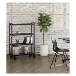 Cart System With Wheels 4 Tier Black - Atlantic -Restaurant Furniture Store GUEST 00ff47da 4bb5 4c29 b4cb 58c9ac445448