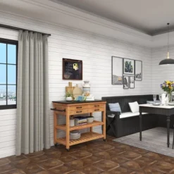 Coastal Wood Kitchen Cart Brown - Olivia & May -Restaurant Furniture Store GUEST 01341408 c292 491a a268 930b3cb7db22