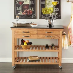 Coastal Wood Kitchen Cart Brown - Olivia & May -Restaurant Furniture Store GUEST 01825d0c a45f 40b8 a7fc 9a8645ddbc1e