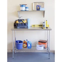 Commercial Grade Nsf Stainless Steel Top Work Table Chrome - Seville Classics -Restaurant Furniture Store GUEST 02c77f64 76e4 4a29 932d b1bf9629ba9b