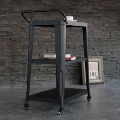 3 Tiered Harold Industrial Metal Dining Cart Black - AC Pacific -Restaurant Furniture Store GUEST 035fac8c 8b46 4e04 bb1e b699aec9ae6a