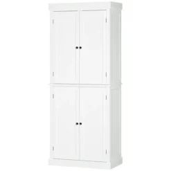 HOMCOM Freestanding Modern 4 Door Kitchen Pantry, Storage Cabinet Organizer With 6-Tier Shelves, And 4 Adjustable Shelves, White -Restaurant Furniture Store GUEST 03cc3f67 97fa 4fb0 9e2a c3c0571d70e3