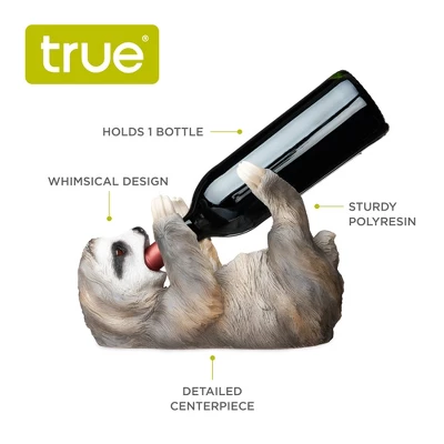 True Sloth Polyresin Wine Bottle Holder, Felt Base, Set Of 1, Grey, Holds 1 Standard Wine Bottle, Novelty Wine Decor 5 True Sloth Polyresin Wine Bottle Holder, Felt Base, Set Of 1, Grey, Holds 1 Standard Wine Bottle, Novelty Wine Decor - Image 3