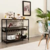 Costway Rustic Wine Rack Table 13 Bottles Wine Bar Cabinet Freestanding With Glass Holder -Restaurant Furniture Store GUEST 062b0247 b331 4228 adc5 1cafbac2bbd6