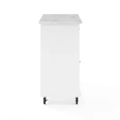 Avery Kitchen Island/Cart Distressed White/White Marble - Crosley -Restaurant Furniture Store GUEST 06ab723d 650e 43c9 8813 a3b32d4123b3
