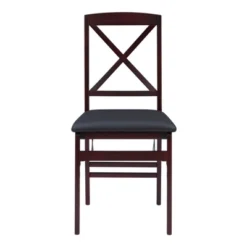 Set Of 2 Triena X Back Folding Chair Upholstered Seat Espresso - Linon -Restaurant Furniture Store GUEST 06eb14ac 7b7e 4922 baab 69bb1d32dfc1