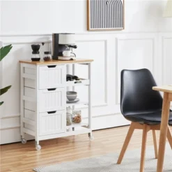 Yaheetech Rolling Kitchen Island Kitchen Cart With Cabinet & Drawer White -Restaurant Furniture Store GUEST 07518732 da75 4bec b491 90bd78256c50