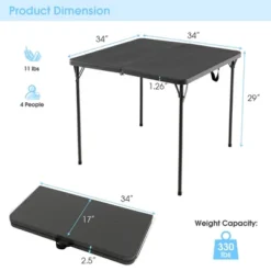 Costway Folding Camping Table Portable HDPE Outdoor Picnic Dining Table W/ Handle WhiteGrey -Restaurant Furniture Store GUEST 080e81e0 d2c0 4feb a733 f1ef8779c0b8