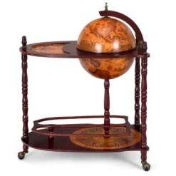 Costway Wood Globe Wine Bar Stand 34'' H 16th Century Italian Rack Liquor Bottle Shelf -Restaurant Furniture Store GUEST 092ec118 09c6 4250 9095 a4ff97e28bb9