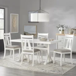 5pc Miller Rectangular Dining Set White - Lifestorey
