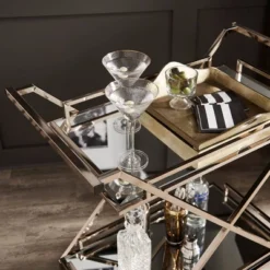 Rosanne Champagne Bar Cart Gold - Inspire Q 13 Rosanne Champagne Bar Cart Gold - Inspire Q -Restaurant Furniture Store GUEST 0a90c82f 952d 4cb3 8d58 bd2c3a8b3642