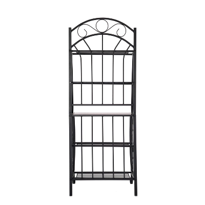Valencia Baker Rack Storage Unit Metal/Black - Boraam Industries 4 Valencia Baker Rack Storage Unit Metal/Black - Boraam Industries - Image 2