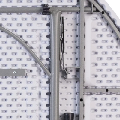 Flash Furniture 5.89-Foot Round Bi-Fold Granite White Plastic Banquet And Event Folding Table With Carrying Handle 8 Flash Furniture 5.89-Foot Round Bi-Fold Granite White Plastic Banquet And Event Folding Table With Carrying Handle - Image 6