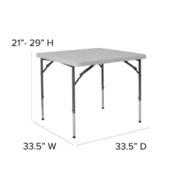 Emma And Oliver 2.79-Foot Square Height Adjustable Granite White Plastic Folding Table -Restaurant Furniture Store GUEST 0bc93384 3e32 41cc b9c1 97c6f2c7baf9
