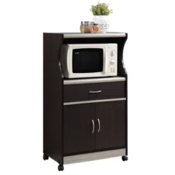 Microwave Kitchen Cart In Chocolate Gray - Hodedah -Restaurant Furniture Store GUEST 0bcf18aa e41e 4cc2 9e75 791dd8fedeb4