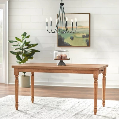59" Toscana Wide Rectangular Dining Table With Drawers Driftwood - Lifestorey 3 59" Toscana Wide Rectangular Dining Table With Drawers Driftwood - Lifestorey
