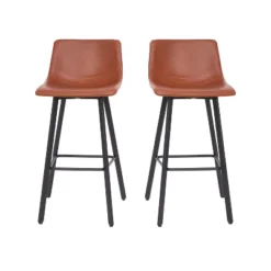 Emma And Oliver Set Of Two 30" Modern Upholstered Barstools, Matte Metal Frames And Plastic Floor Glides -Restaurant Furniture Store GUEST 0d5937ea af04 4dfe b32a 0ad21814a92a