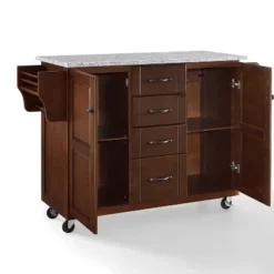 Eleanor Granite Top Kitchen Cart Mahogany/Gray - Crosley -Restaurant Furniture Store GUEST 0d648223 854b 4719 941d a2f157dd08ac