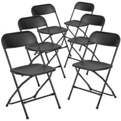 Emma And Oliver Set Of 6 Stackable Folding Plastic Chairs - 650 LB Weight Capacity -Restaurant Furniture Store GUEST 0d7f1f47 23e9 4014 9379 7cce6bbb0081