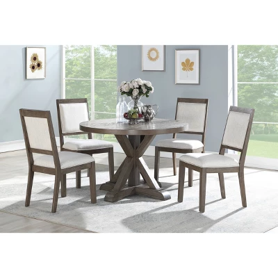 48" 5pc Molly Round Dining Set Gray - Steve Silver Co. 3 48" 5pc Molly Round Dining Set Gray - Steve Silver Co.