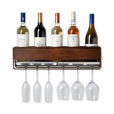 True Wall Mounted Wine Shelf & Stemware Rack, Wood 8 True Wall Mounted Wine Shelf & Stemware Rack, Wood - Image 6