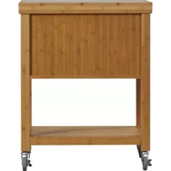 Kenta Bamboo Kitchen Cart With Stainless Steel Top Natural - Boraam -Restaurant Furniture Store GUEST 10c8b631 6d41 47e0 a7ea 196c1f465f59