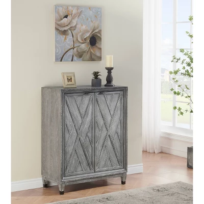 Gray Forest 2 Door Wine Cabinet Gray White Washed - Treasure Trove Accents 6 Gray Forest 2 Door Wine Cabinet Gray White Washed - Treasure Trove Accents - Image 4