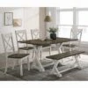 6pc Calton Farmhouse Dining Set With Bench Chestnut - HOMES: Inside + Out -Restaurant Furniture Store GUEST 113096ee 6965 45ae 902f 3a2d61440bd0