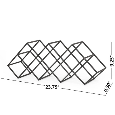 Mcclellan Modern Industrial 7 Bottle Tabletop Wine Rack Black - Christopher Knight Home 10 Mcclellan Modern Industrial 7 Bottle Tabletop Wine Rack Black - Christopher Knight Home - Image 8