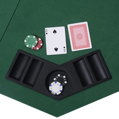 Costway 48" Green Octagon 8 Player Four Fold Folding Poker Table Top & Carrying Case 4 Costway 48" Green Octagon 8 Player Four Fold Folding Poker Table Top & Carrying Case - Image 2