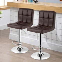 Costway Set Of 2 Adjustable Bar Stools PU Leather Swivel Kitchen Counter Pub Chair -Restaurant Furniture Store GUEST 1230be4c f861 4151 b595 ef63daa66161