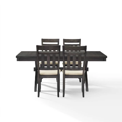 Hayden 5pc Extendable Dining Set With 4 Slat Back Chairs Slate - Crosley 8 Hayden 5pc Extendable Dining Set With 4 Slat Back Chairs Slate - Crosley - Image 6