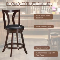 Costway Set Of 2 Swivel Bar Stool 24'' Counter Height Leather Padded Dining Kitchen Chair 19 Costway Set Of 2 Swivel Bar Stool 24'' Counter Height Leather Padded Dining Kitchen Chair -Restaurant Furniture Store GUEST 14e09840 fd70 48df b822 36961144da95