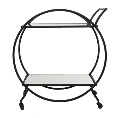 Contemporary Glam Metal Bar Cart - Olivia & May 6 Contemporary Glam Metal Bar Cart - Olivia & May - Image 4