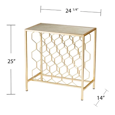 Venwynn Wine Storage Side Table Gold/Gray - Aiden Lane 11 Venwynn Wine Storage Side Table Gold/Gray - Aiden Lane - Image 9