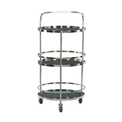 Contemporary Stainless Steel And Smoke Glass Bar Cart Silver - Olivia & May 13 Contemporary Stainless Steel And Smoke Glass Bar Cart Silver - Olivia & May -Restaurant Furniture Store GUEST 1560101a fef7 4199 a32f 8a1ffcd10520