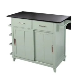 Thall Freestanding Kitchen Island Mint Green/Black - Aiden Lane -Restaurant Furniture Store GUEST 15c46f6c f6a3 405a b02d da14848f52ec