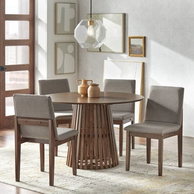 5pc Pavia Dining Set Walnut - Lifestorey 3 5pc Pavia Dining Set Walnut - Lifestorey