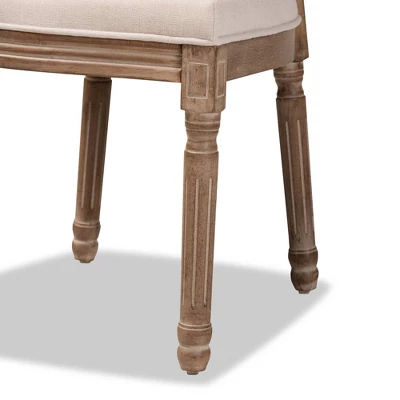 Set Of 2 Louis Fabric Upholstered With Rattan And Wood Dining Chairs Beige/Brown - Baxton Studio 7 Set Of 2 Louis Fabric Upholstered With Rattan And Wood Dining Chairs Beige/Brown - Baxton Studio - Image 5