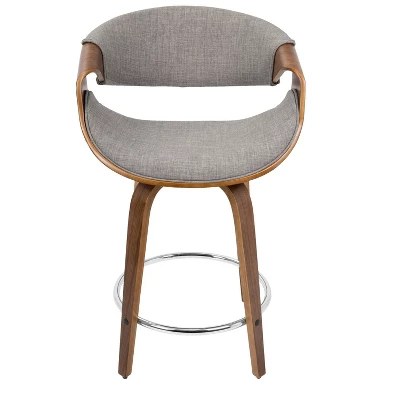 Set Of 2 Curvini Mid-Century Modern Counter Height Barstools - LumiSource 8 Set Of 2 Curvini Mid-Century Modern Counter Height Barstools - LumiSource - Image 6