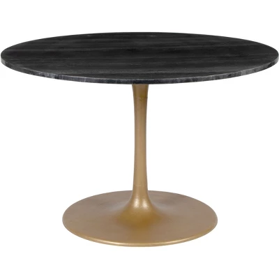 47.2" Lynnette Round Marble Dining Table Black - ZM Home 3 47.2" Lynnette Round Marble Dining Table Black - ZM Home