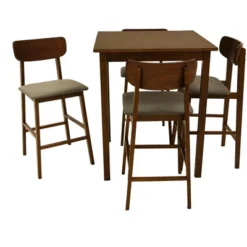 Zenvida Mid Century Counter Height Dining Table Set, Square Solid Wood Table And Chairs -Restaurant Furniture Store GUEST 17780846 26c0 4539 b854 d67cb7340976