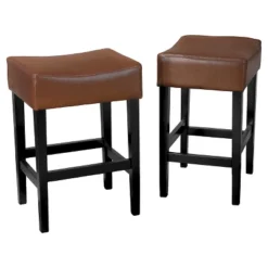 Set Of 2 Lopez Backless Leather Counter Height Barstool - Christopher Knight Home -Restaurant Furniture Store GUEST 17f5de63 dc33 4a62 aa7d f7300f88a015