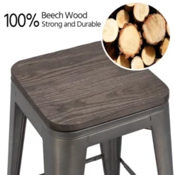 Yaheetech 24 Inches Height Backless Stackable Metal Counter Bar Stool, Set Of 4 -Restaurant Furniture Store GUEST 18038b4a 19ad 4c70 b7f2 650da7db745f