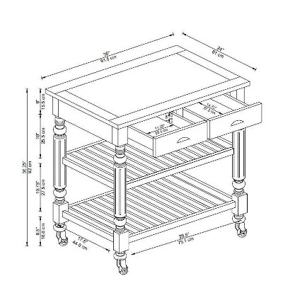 Barker Kitchen Cart And Islands - Linon 14 Barker Kitchen Cart And Islands - Linon - Image 12