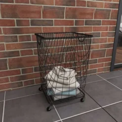 Square Industrial Metal Storage Cart Black CosmoLiving By Cosmopolitan -Restaurant Furniture Store GUEST 19469266 abcc 4950 b7c6 a7807d64b5f2