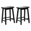 PJ Wood Classic Saddle-Seat 24" Tall Kitchen Counter Stools For Homes, Dining Spaces, And Bars W/Backless Seats, 4 Square Legs, Black (Set Of 6) -Restaurant Furniture Store GUEST 1974e4b0 26d1 49b0 8d1b 12bf6ac76ef1