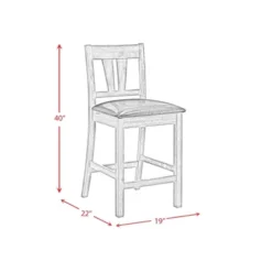 2pc Grayson Counter Height Barstool And Side Chair Set With Wooden Seats Gray - Picket House Furnishings