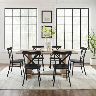7pc Joanna Dining Set With 4 Camille Chairs Matte Black - Crosley 4 7pc Joanna Dining Set With 4 Camille Chairs Matte Black - Crosley - Image 2